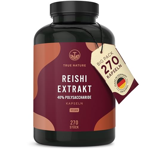 Reishi Pilz-Extrakt – 270 Kapseln (670 mg) – Hochdosiert: 20.100 mg/Tag – Premium-Extrakt, 40%...