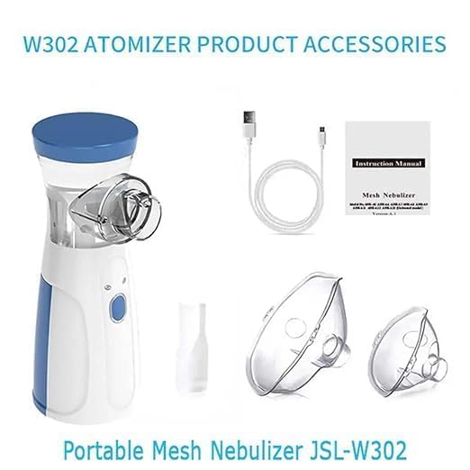 Image of Portable Mesh Nebulizer Handheld, One Touch Operation, No Noise, High Nebulization Rate, Personal Inhalers For Breathing Problems Lightweight, Travel Friendly For Adults & Kids