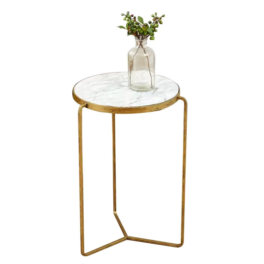 Table Basse Comptoir en marbre Rural de Style américain, Table à Bord Circulaire, Table d'angle de canapé, Meubles créatifs, Petite Table Basse