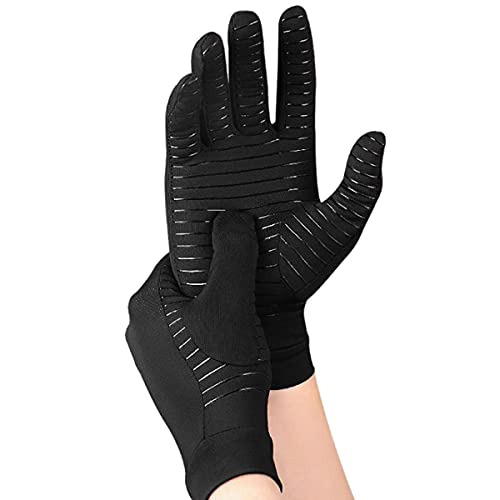 willkey Copper Compression Gloves Full Hand Gloves Art Compression Hand Grip Glove Hand Wrist Support Unisex Pain Relief Gloves for Hands Finger Joint Carpal Tunnel Art Tendonitis M