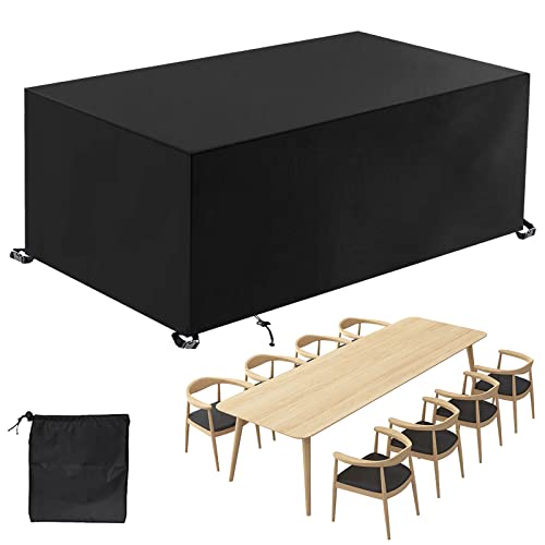 Copertura per Mobili da Giardino Rettangolare,Copertura Tavolo Giardino 420D Oxford,Esterno Copertura Tavolo da Terrazza Impermeabile,per Protezione Sedie Tavoli-Black|| 60x60x60cm(LxWxH)
