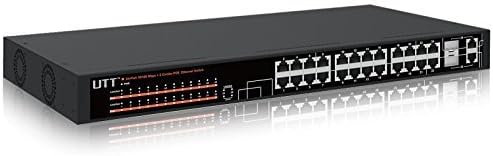UTT S1242P 24-Port Internet Unmanaged PoE Switch with（24 PoE Port | 2 Gigabit Ethernet Uplinks Ports）– 260W – 802.3af/at – for IP Camera & AP