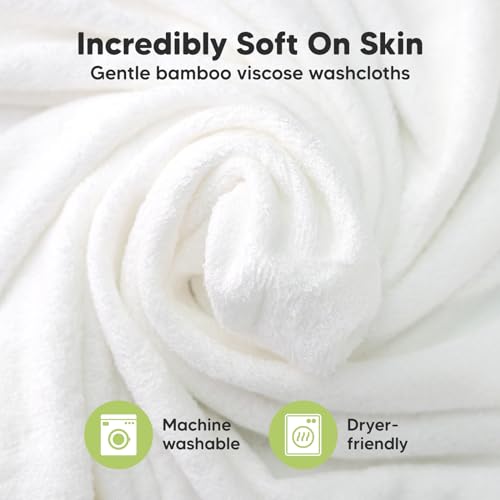 Image of 6-Pack Baby Washcloths - Soft Absorbent Viscose from Bamboo Washcloths for Face, Body, Baby Towels for Newborn, Kids, Toddlers, Infant, Gentle on Sensitive Skin, 10x10 Reusable Face Towels (Peachy)