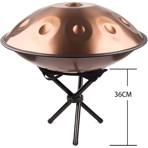 Handpan Drum de acero de 22 pulgadas, 9 notas, afinación D menor 432Hz, con bolsa blanda para transporte miniatura 5