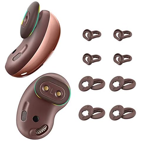 Woocon [8 Pairs] for Galaxy Buds Live Ear Tips Anti-Slip/Dust Silicone Ear Tips Ear Cushion Ear Gel Accessories Compatible with Samsung Galaxy Buds Live - S/L (Rose Gold) Cover