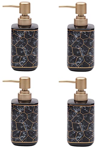 Image of Store2508 Ceramic Liquid Handwash Soap Dispenser Pump for Bathroom /Kitchen - 250ml (4 Pcs Black)