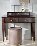 Casa Padrino tocador neoclásico de Lujo con 5 cajones marrón/Oro 100 x 50 x A. 81 cm - Muebles Art Deco