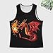 Fire and Dragon Men's Sleeveless T-Shirt Casual Tank Top Gym Muscle Workout Tee 2XL