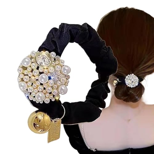 Coleteros para mujer, elegantes bandas elásticas para el , soporte para cola de caballo para mujeres y niñas, cuerda de perlas de moda