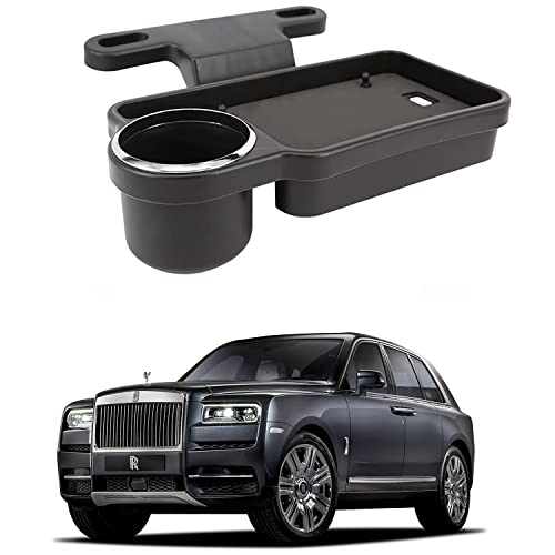 Image of Oshotto (FT-04) Foldable Car Auto Headrest Rear Back Seat Table Drink Food Cup Tray Holder Compatible with Rolls Royce Cullinan - Black