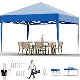 JUMMICO Pavillon Faltpavillon 3x3,Pavillion Höhenverstellbar Stabil Wasserdicht Winterfest,Pop-Up Gartenpavillon UV Schutz 50+ Faltzelt für Garten, Innenhof, Camping,Gazebo Blau