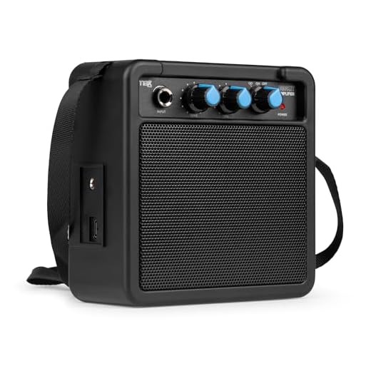 MAX GIGKit – Mini amplificador guitarra 10W portátil con batería recargable por usb, controles de tono y overdrive, salida de auriculares y correa incluida, ideal para guitarra eléctrica