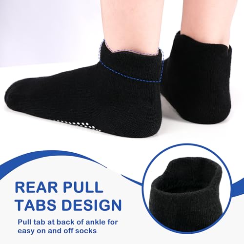 Image of Toddler Socks SkiBeaut 12 Pairs Non Slip Skid Ankle Socks For Kids Boys Grips Cotton Crew Socks For 1-10 Years