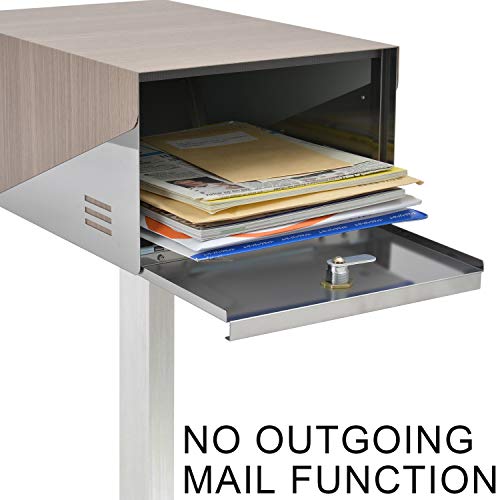 Katanabox Prime Op - Stainless Steel Post Mount Modern Design Mailbox With Lock And Key Extra Large Letterbox Rust Proof For Modern House Apartment Rural Roadside 17" X 11" X 7"(Green) #TOP3