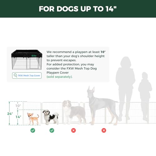 Image of FXW Homeplus Indoor Dog Playpen with Fence-to-Wall Anchors, 24 inch H, 6 Panels