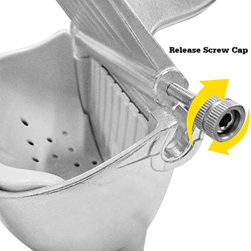 Image of Steel and Aluminium Manual Fruit Juicer Hand juicer, Fruit juicer Instant juicer Orange juicer, Steel Handle Juicer,Manual Lemon Juicer [Silver]