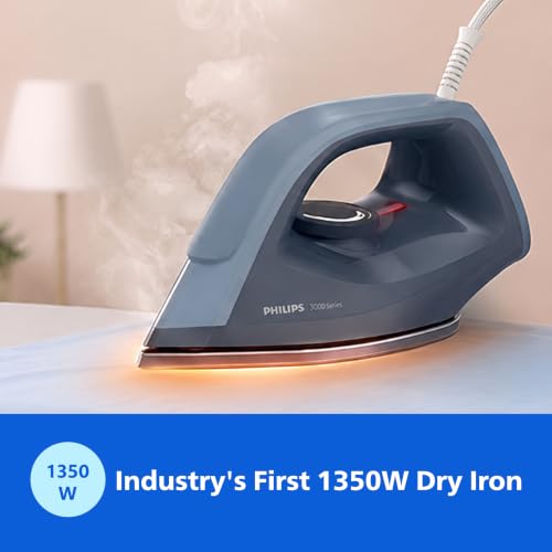 Image of Philips DST0700 /00 Hi-Power Heavy Weight Dry IRON 1350 W - World's No 1 Ironing brand, Advanced Alloy Non Stick Soleplate, Fluidic Cool Touch Design, Ultra Powerful 1350 W Performance