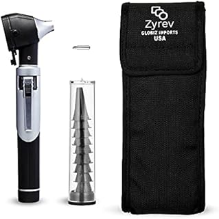 Zyrev ZetaLife Otoscope - Ear Scope with Light, Ear Infection Detector, Pocket Size, in 10+ Colors! (Black Color)