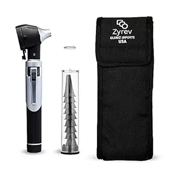 Zyrev ZetaLife Otoscope - Ear Scope with Light, Ear Infection Detector, Pocket Size, in 10+ Colors! (Black Color)