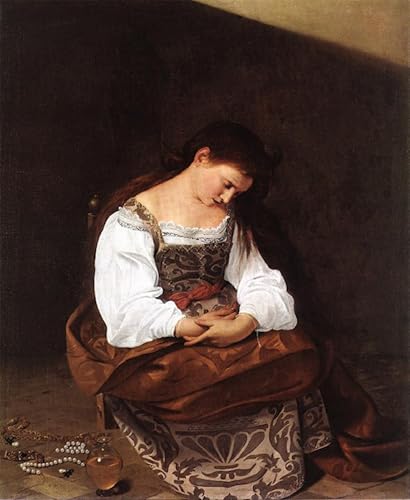 Impression d'art Madeleine du Caravage - Toile haute d&eacute;finition 60x90