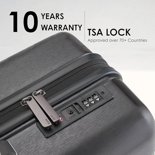 Image of Rare Tony Medium Size Dark Grey Hard Trolley Bag Polycarbonate Antiscratch Travel Suitcase with 8 Silent Wheels and a Sturdy TSA Lock - Luggage for Men & Women