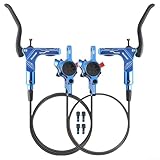 Para una fácil instalación: incluye 2 frenos de disco hidráulicos y 4 tornillos para una configuración sencilla, con instrucciones claras para ayudarte a instalar rápidamente y disfrutar de un mejor control de frenado en tus viajes.
