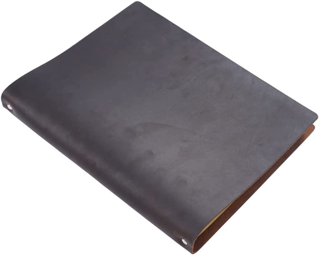 Duży notebook a4 Cowhide skórzana okładka szkicownik biuro retro luźne notatniki podarunek (Color : D)