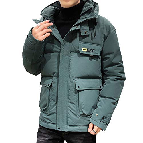 Veste d'hiver homme AKT en coton vert taille M avec velours épais