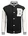 COOFANDY Varsity Jackets For Men Black Letter B Jacket Letterman Wool Fleece Bomber Jacket