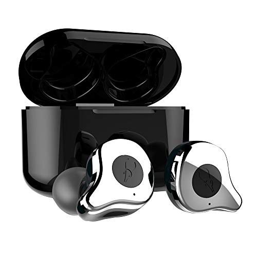 Sabbat True Wireless Earbuds, E12 Ultra Bluetooth 5.0 Headphones with Charging Case, Noise Cancelling Built in Mic TWS HiFi Bass Stereo in Ear 30 Hours Playtime Earphones for Android iPhone (Silver)