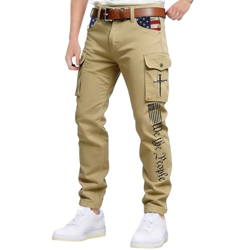 Dasongff - Pantalones de trabajo para hombre, verano, ligero, transpirable, multibolsillos, táctico, para hombre, carga militar, senderismo, caza, pantalones de trabajo, carga ajustados, baratos