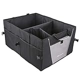 Trunk Organizer EZOWare Cargo Trunk Collapsable Storage Container Bin Box with Handle for Minivan, Vans, Cars, SUV Rear or Backseat - Black