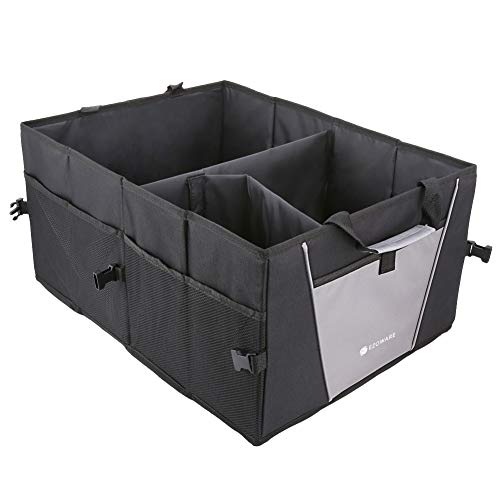 EZOWare Trunk Organizer Cargo Trunk Collapsable Storage Container Bin Box with Handle for Minivan, Vans, Cars, SUV Rear or Backseat - Black