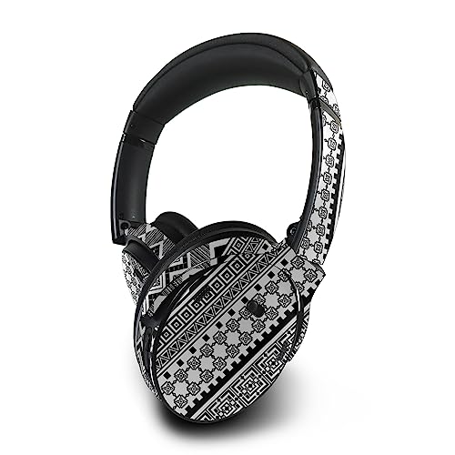 Image of MightySkins Skin Compatible with Bose QuietComfort 45 Headphones - Black Aztec | Protective, Durable, and Unique Vinyl Decal wrap Cover | Easy to Apply, Remove, and Change Styles | Made in The USA