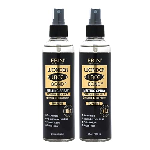 EBIN NEW YORK Wonder Bond Melting Spray 8oz/ 250ml (2pack)- Extreme Firm Hold (Supreme) | No Reside, Long Lasting Formula with Protecting Edges, Gives Undetectable and Natural Look