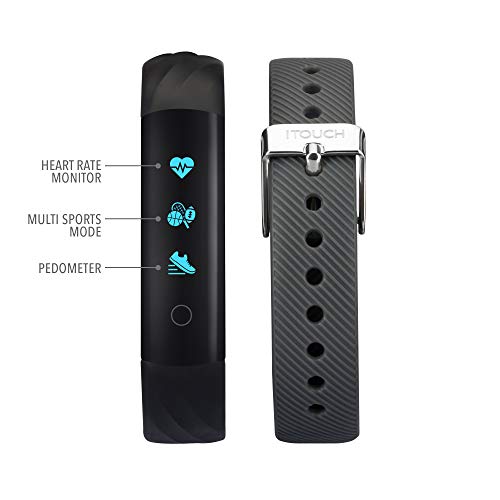iTouch Slim Waterproof Fitness Activity Tracker, Heart Rate Monitor, Multi-Sports Mode, Pedometer,