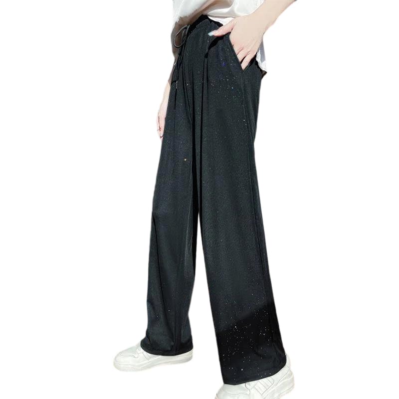 Women Summer High Waist Wide Leg Pants Loose Comfortable Casual Solid Color Trousers