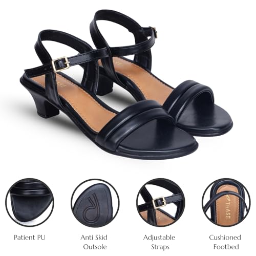 Image of TRASE Women's Fashion Kitten Heels Sandals | Elegant & Comfortable Block Heel for Women | Perfect Footwear for Festive, Wedding, Office & Everyday Style