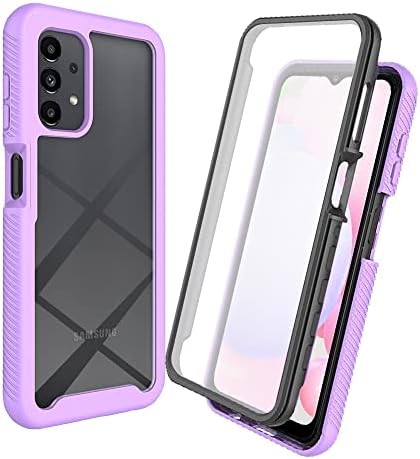 Samsung Galaxy A13 4G Case Built-in Screen Protector, 360 Full Body Protective Cover Anti-Scratch Shockproof Transparent Clear Silicone Bumper Slim Phone Case for Samsung Galaxy A13 4G 6.6", Black