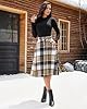 luvamia Plaid Skirts for Women Midi Length High Wa... #3