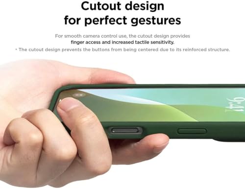 Image of Premium Liquid Silicone Case for iPhone 16 Pro - Slim Full Body Protective Back Cover with Soft Microfiber Lining, Anti-Slip Grip Scratch Resistant Phone Case (Dark Green)