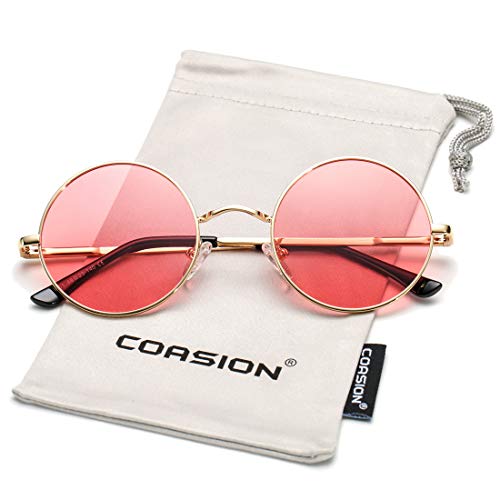 COASION Retro Small Round Polarized Sunglasses for Women Men Circle UV400 Sun Glasses3