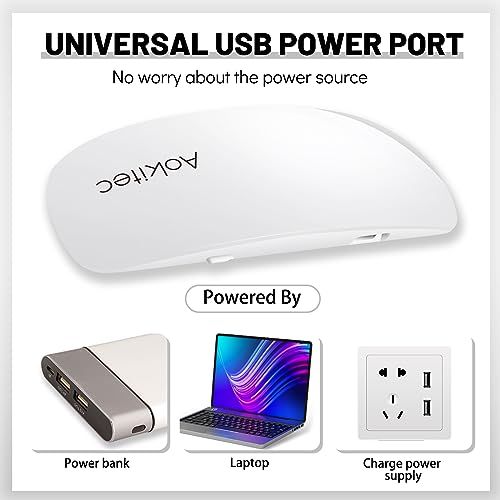 Aokitec Mini UV LED Nail Lamp, Portable Gel Light Mouse Shape Pocket Size Nail Dryer with USB Cable for all Gel Polish(White) - Image 3
