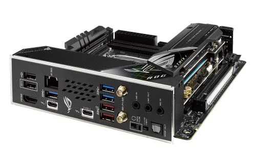 ROG Strix Z690-I Gaming WiFi Scheda Madre Gaming, Mini-ITX, Intel Z690, LGA1700, DDR5, PCI 5.0, WiFi 6E(802.11ax), Intel 2.5 Gb LAN, ROG SupremeFX 7.1, 2xM.2, 4xSATA 6GB/s, Aura Sync RGB, Nero - Scheda madre - Immagine 6