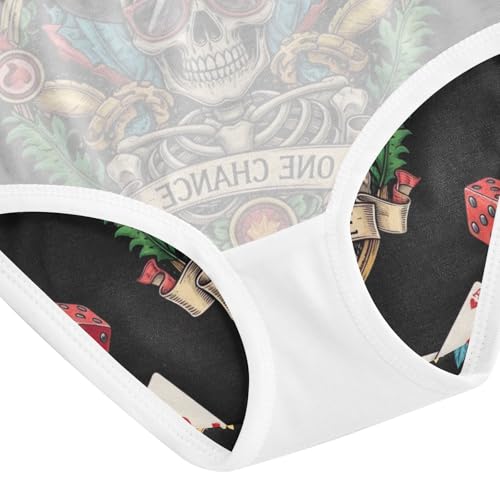 Toddler Girl Briefs, Vintage Skeleton Feathers Black Girls Cotton Underwear, 2T–8 Years4