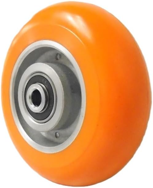 6"x2" Orange Polyurethane Caster Wheel, Supports 1,200 lbs. Each