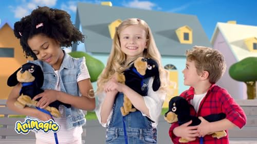 Animagic Waggles - Dackel - Interaktives Kuscheltier Für Kinder ab 2 Jahren - Lustig Plüschtier Spielzeug Hund der Läuft und Bellt - Geschenk für Kinder