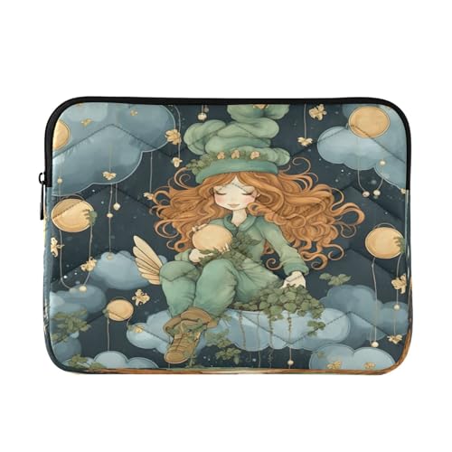 Funda para laptop de 13-14 pulgadas impermeable con diseño leprechaun