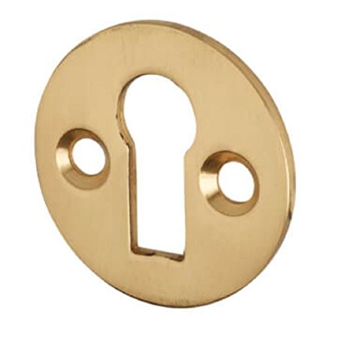 Zoo Hardware Victorian Standard Profile Keyhole OPEN Cover Escutcheon 32mm + Screws (Polished Brass)