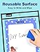 SUNEE 30 Packs Oversized Reusable Dry Erase Pocket Sleeves with 2 Rings, Black 10x14 Ticket Holders, Clear Plastic Sheet Protectors, Teacher School Classroom Supplies